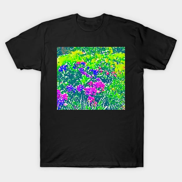 Abstract pink and green floral pattern T-Shirt by Dillyzip1202